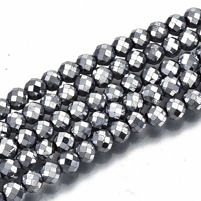 Electroplate Non-magnetic Synthetic Hematite Beads Strands G-T114-60B-P-1
