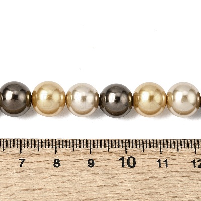 Baking Paint Pearlized Glass Pearl Round Bead Strands PEAR-H019-02D-15-1