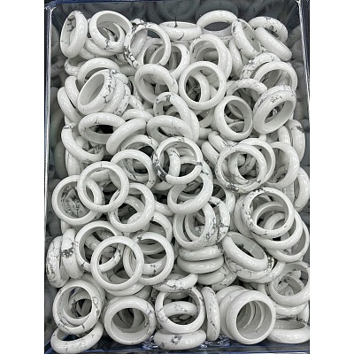 Natural Howlite Finger Rings WG8089A-22-1