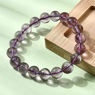 Natural Amethyst Round Beads Stretch Bracelets for Women BJEW-L712-B04-10mm-1