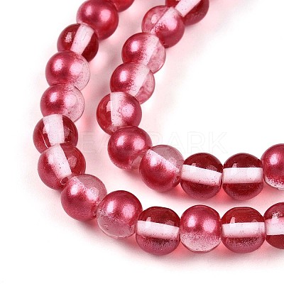 Baking Paint Transparent Glass Beads Strands DGLA-N011-6mm-06-1