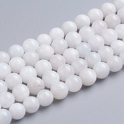 Natural Rainbow Moonstone Beads Strands G-C068-8mm-1-1