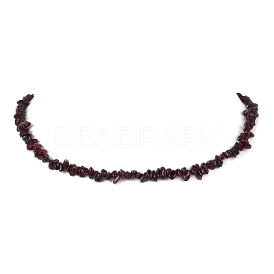 Natural Garnet Chip Beaded Necklace NJEW-JN04616-09-1