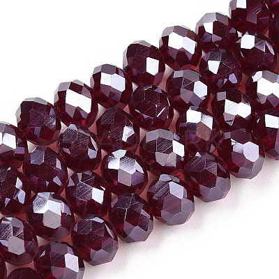 Electroplate Glass Beads Strands EGLA-A034-T4mm-A28-1
