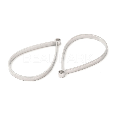 Non-Tarnish 304 Stainless Steel Open Back Bezel Teardrop Pendants STAS-Z040-11A-P-1