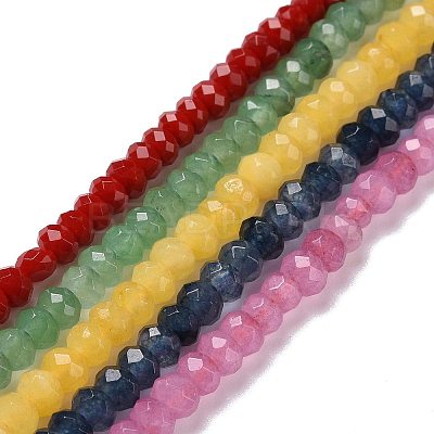 Dyed Natural Malaysia Jade Rondelle Beads Strands G-E316-2x4mm-M-1