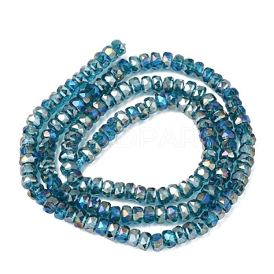 Electroplate Glass Beads Strands GLAA-Q105-03R-1