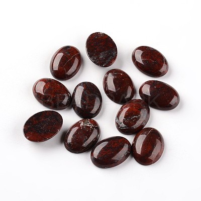 Oval Natural Red Jasper Cabochons G-I171-13x18mm-06-1