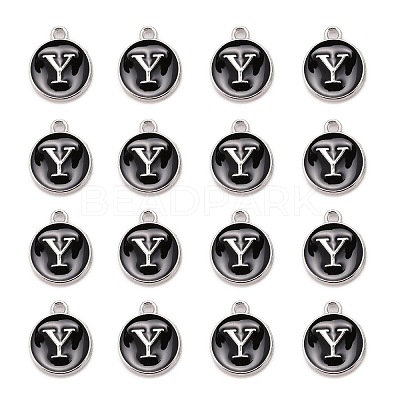 Platinum Plated Alloy Charms LS-ENAM-S118-02Y-P-1