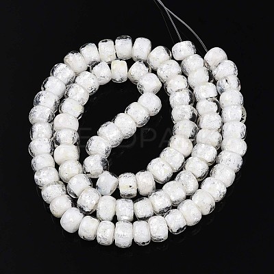 Luminous Handmade Silver Foil Glass Beads Strands FOIL-N029-02B-01-1