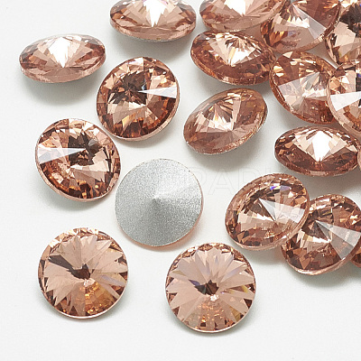 Pointed Back Glass Rhinestone Cabochons RGLA-T086-6mm-08-1