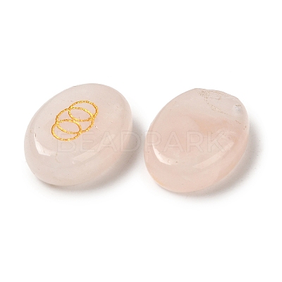 13Pcs Natural Rose Quartz Rune Stone G-C095-02A-1