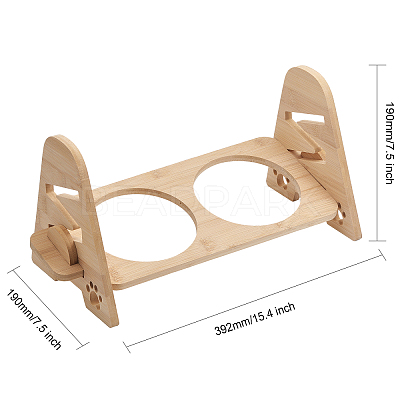 Bamboo Pet Feeder Rack AJEW-WH0165-20-1