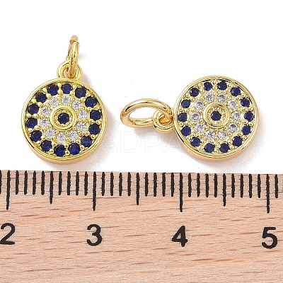Golden Brass Micro Pave Cubic Zirconia Pendants KK-L209-039G-06-1