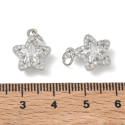 Brass Micro Pave Clear Cubic Zirconia Charms CU-CBA9FFD-07P-1