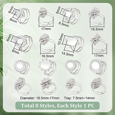 304 Stainless Steel Cuff Ring Findings FIND-UN0003-47C-1