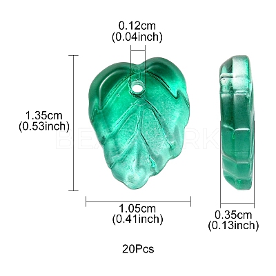 Autumn Theme Two-Tone Transparent Glass Charms GLAA-YW0001-53E-1