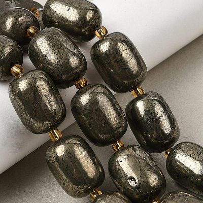 Natural Pyrite Beads Strands G-Z131-D01-01-1
