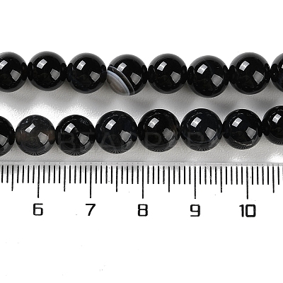 Natural Striped Agate/Banded Agate Beads Strands G-Z060-A01-B08-1