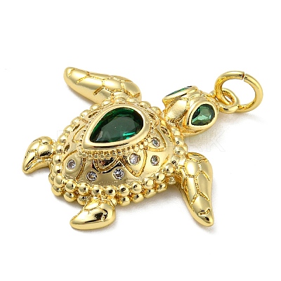 Rack Plating Brass Cubic Zirconia Pendants KK-M258-09G-1