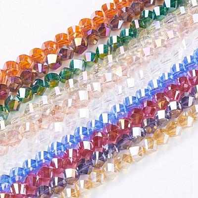 Electroplate Glass Beads Strands EGLA-R031-8mm-M-1