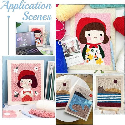 DIY Punch Needle Frame Covered with Cloth DIY-NB0005-06A-1