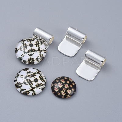 Brass Glue-on Flat Pad Bails KK-D519-B-S-1