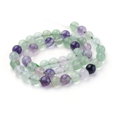 Natural Fluorite Beads Strands X-G-E112-8mm-18-1