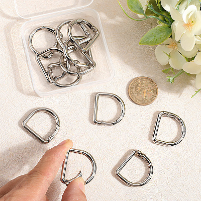 12Pcs Alloy Spring Gate Rings FIND-GF0007-10C-1