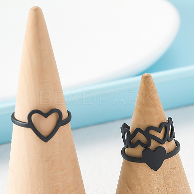 3Pcs 3 Styles Heart Iron Cuff Toe Rings Sets FS-WG0D8D1-01-1