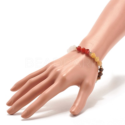 7 Chakra Natural Mixed Stone Beads Bracelet for Women BJEW-JB07417-1