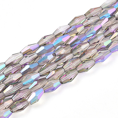 Transparent Electroplate Glass Beads Strands GLAA-K064-05A-01A-1