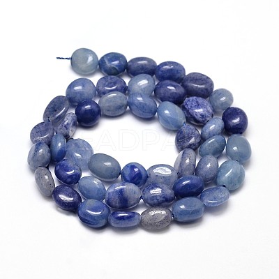 Natural Dyed & Heated Blue Aventurine Nuggets Beads Strands G-J335-34A-1