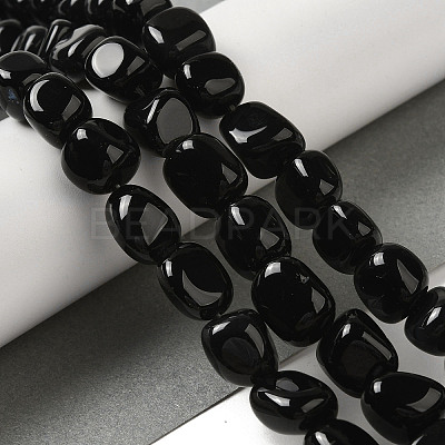 Natural Black Onyx(Dyed & Heated) Beads Strands G-NH0017-B06-02-1
