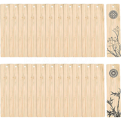 24Pcs Blank Bamboo Bookmark FIND-BC0003-45A-1