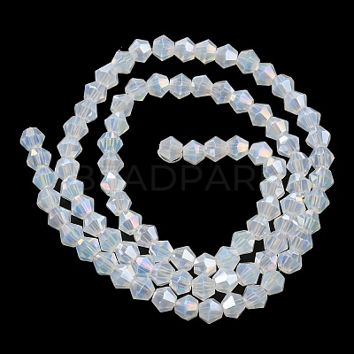 Imitation Jade Electroplate Glass Beads Strands GLAA-F029-J4mm-A05-1