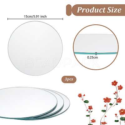 Glass Mirror AJEW-WH0270-378B-1