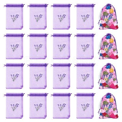 20Pcs Polyester Mesh Sachet Packing Drawstring Bgas ABAG-TA0002-20C-1