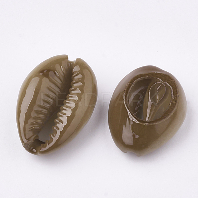 Spray Painted Natural Cowrie Shell Beads X-SHEL-S274-26-1