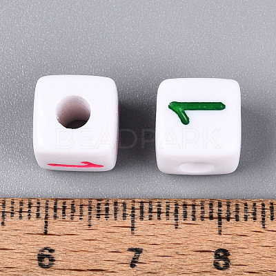 Opaque Acrylic European Large Hole Beads SACR-N020-01A-02-1