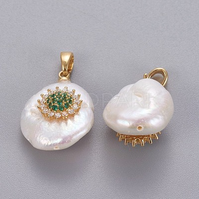 Natural Cultured Freshwater Pearl Pendants KK-L187-02D-1