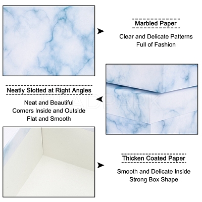 Marble Texture Pattern Paper Cardboard Jewelry Boxes CON-BC0001-18C-1