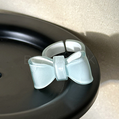 Bowknot Resin Open Cuff Rings for Women FS-WGF25F1-02-1
