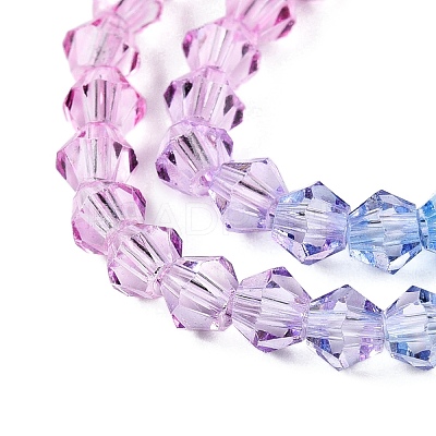 Gradient Color Baking Paint Glass Bead Strands DGLA-A039-T4mm-A06-1