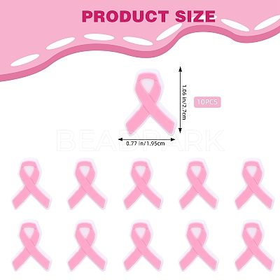 10Pcs Awareness Ribbon Silicone Focal Beads JX887A-1