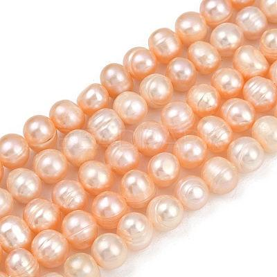 Natural Cultured Freshwater Pearl Beads Strands PEAR-I007-07X-09B-1