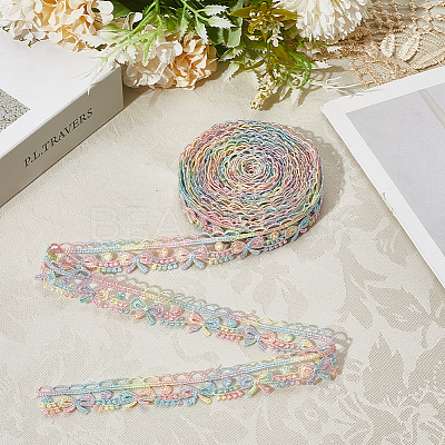 5 Yards Flower Polyester Lace Ribbon OCOR-GF0004-95C-1