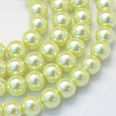 Baking Paint Pearlized Glass Pearl Round Bead Strands HY-Q003-6mm-46-1