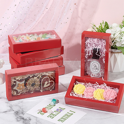 Foldable Paper Drawer Boxes with Clear Plastic Cover CON-WH0095-68A-02-1