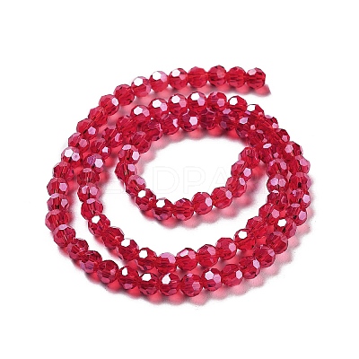 Electroplate Transparent Glass Beads Strands EGLA-A035-T4mm-A01-1